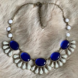J. Crew Blue Crystal Statement Necklace